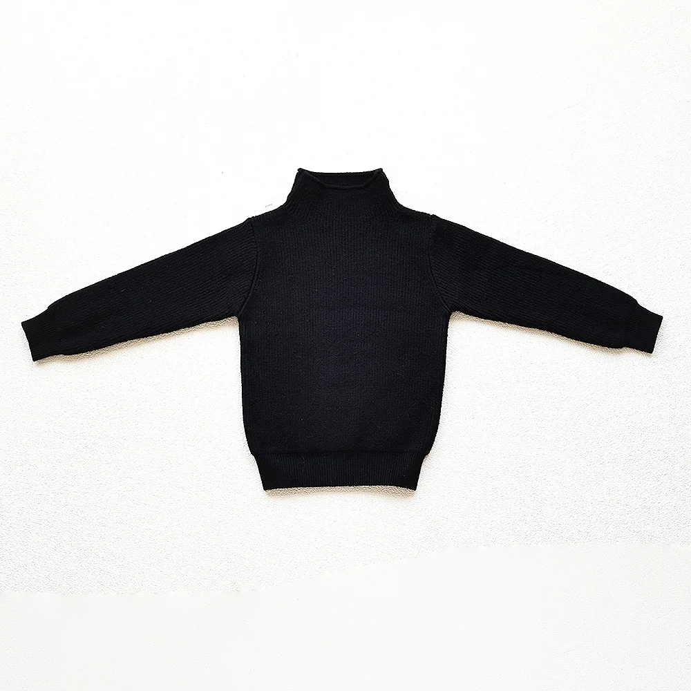 2026 Autumn Winter Comfort Kids Turtleneck Pullover Sweaters Solid Boys Girls Matching Knit Tops Toddler Warm Knitwear Sweaters