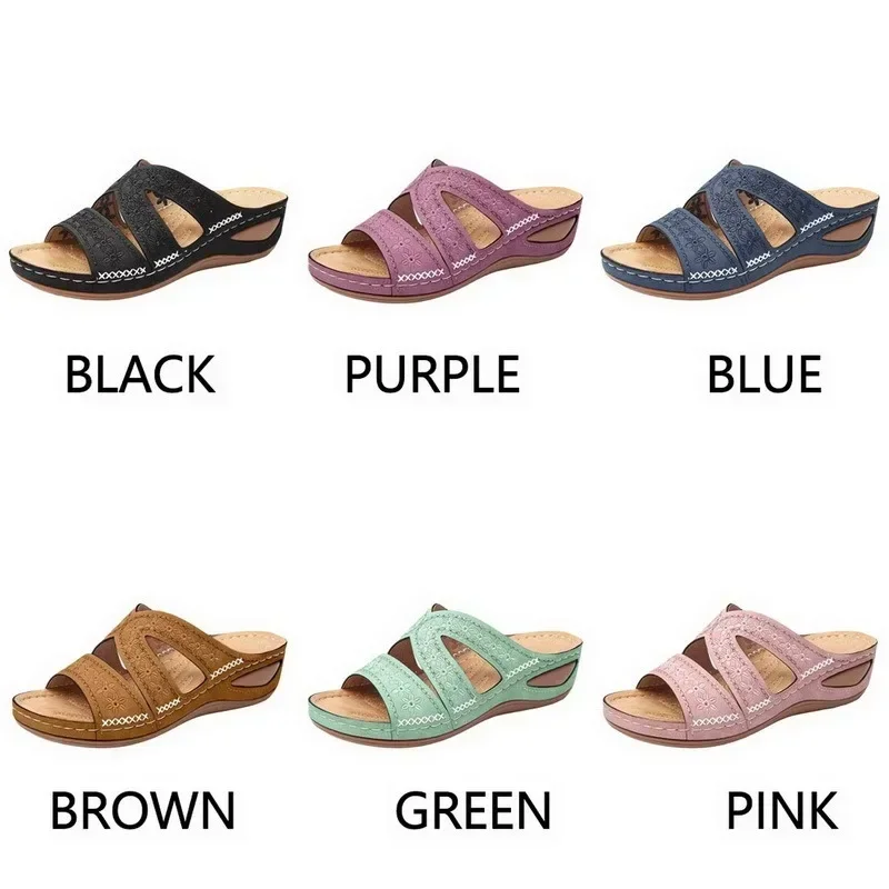 Summer 2026 Women's Sandals with Exposed Toes, Retro Anti Slip Leather Casual Women's Fashionable Versatile Sandals