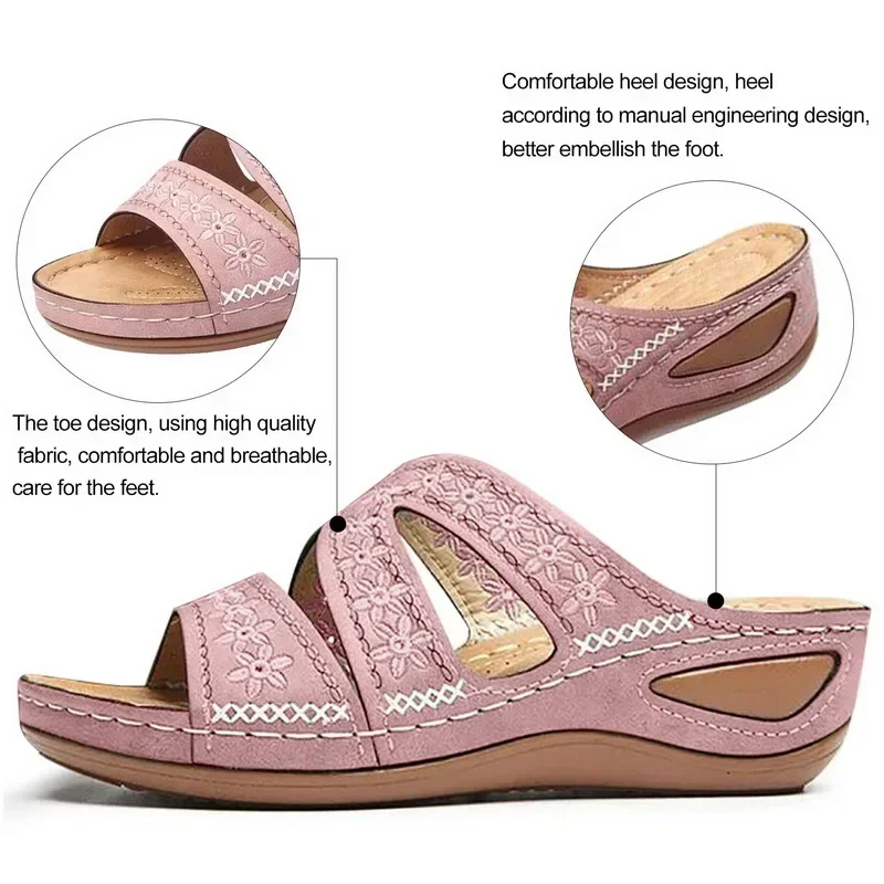 Summer 2026 Women's Sandals with Exposed Toes, Retro Anti Slip Leather Casual Women's Fashionable Versatile Sandals