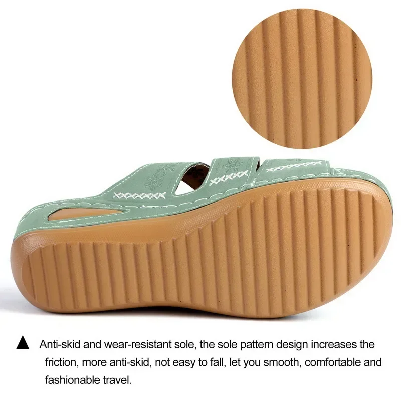 Summer 2026 Women's Sandals with Exposed Toes, Retro Anti Slip Leather Casual Women's Fashionable Versatile Sandals