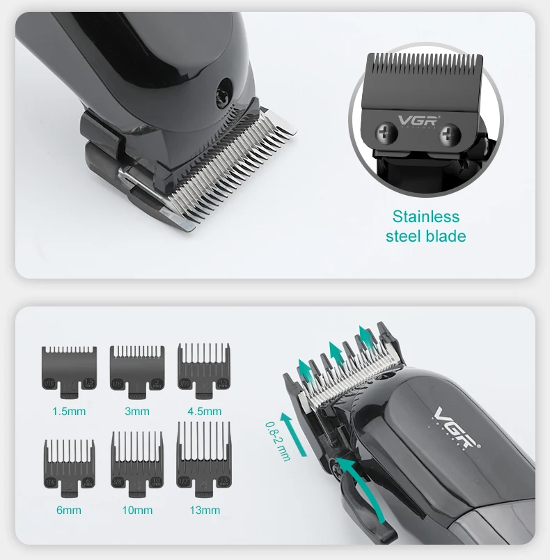 VGR Hair Clipper Hairdressing Salon Professional USB charging Hair Clipper Men's Electric Haircut Rechargeable Hair Clippe V-118