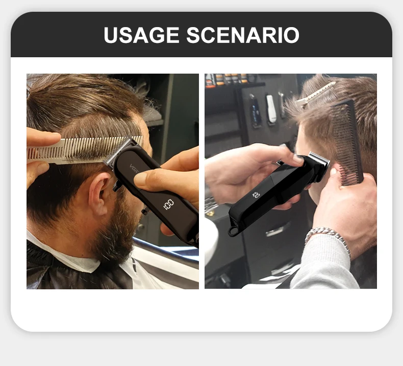 VGR Hair Clipper Hairdressing Salon Professional USB charging Hair Clipper Men's Electric Haircut Rechargeable Hair Clippe V-118