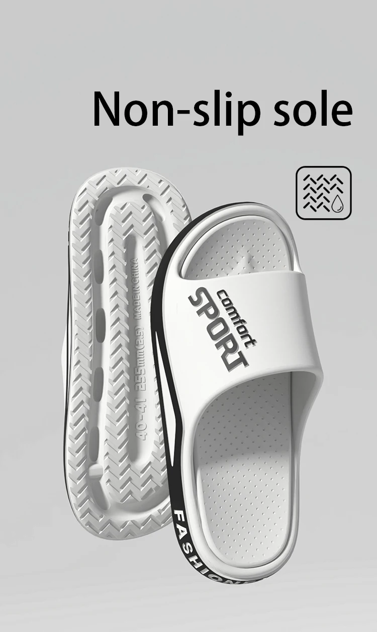 Men's Fashion Slide Sandals Summer Non-Slip Comfortable Flat Sole Slippers for Indoor & Outdoor Wear Trendy Breathable Home Shoe