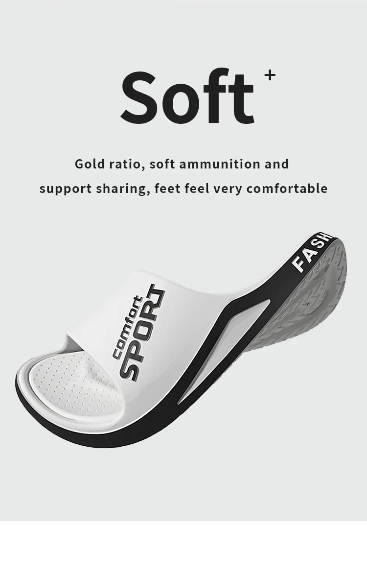 Men's Fashion Slide Sandals Summer Non-Slip Comfortable Flat Sole Slippers for Indoor & Outdoor Wear Trendy Breathable Home Shoe