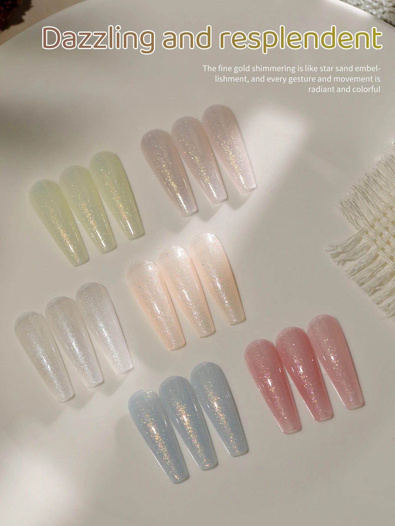 XEIJAYI 6pcs 15ml Gel Nail Polish Set,UV LED Soaking Nail Gel, Semi-Permanent, DIY Salon Quality Nail Art Gel For Spring