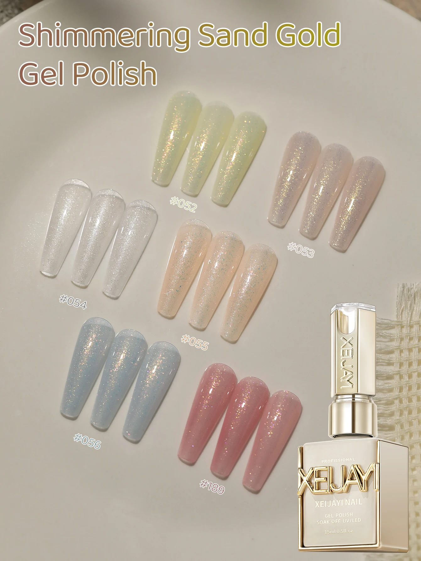 XEIJAYI 6pcs 15ml Gel Nail Polish Set,UV LED Soaking Nail Gel, Semi-Permanent, DIY Salon Quality Nail Art Gel For Spring