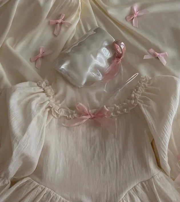 Dress Children Girl 2025 Summer New Style Cotton Bow Petal Sleeve Square Collar Ruched Tiered Skirt Courtly Style Princess