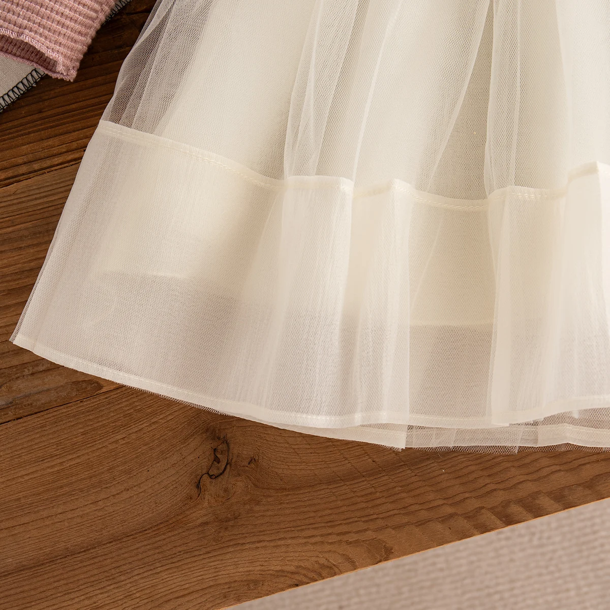Autumn Toddler Baby Girl Pink Dress Bow Gentle Long Sleeved Yarn Dresses for Girl Party Dress