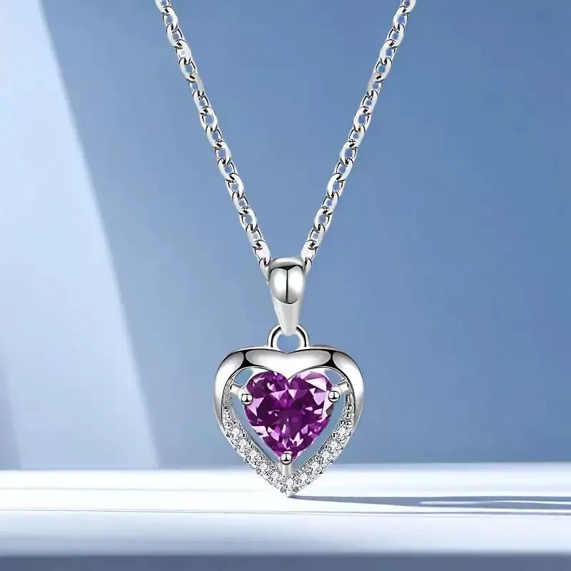 Heart Pendant Necklaces For Women With Rose Flower Gift Box Girlfriend Mother Family Birthday Fashion Romantic Surprise Gifts