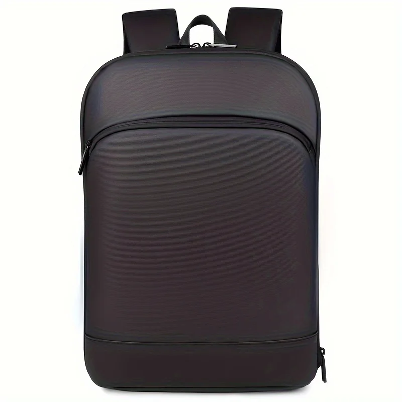 One men's plain business backpack with a luggage strap for commuting.