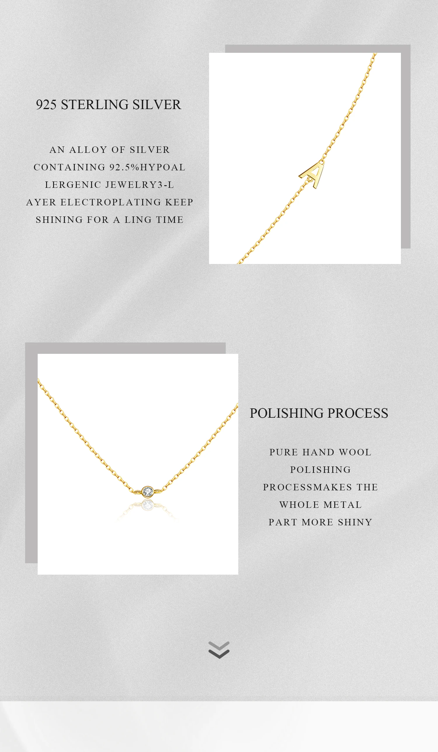 ANDYWEN 925 Sterling Silver Gold Letter Plain Pendant Choker Charm Initial A M Alphabet Necklace 26 Letter Women Fine Jewelry