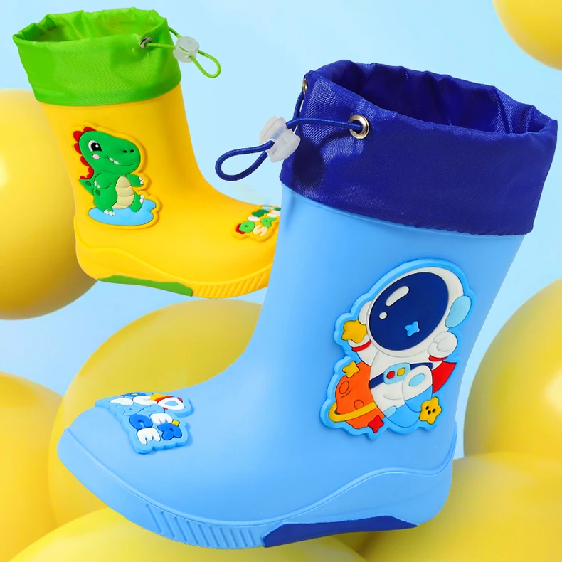 Cartoon Unicorn Girl Rabbit Children's Rain Boots Astronaut Dinosaur Pattern Rubber Rain Boots Boy Children's Waterproof Shoes