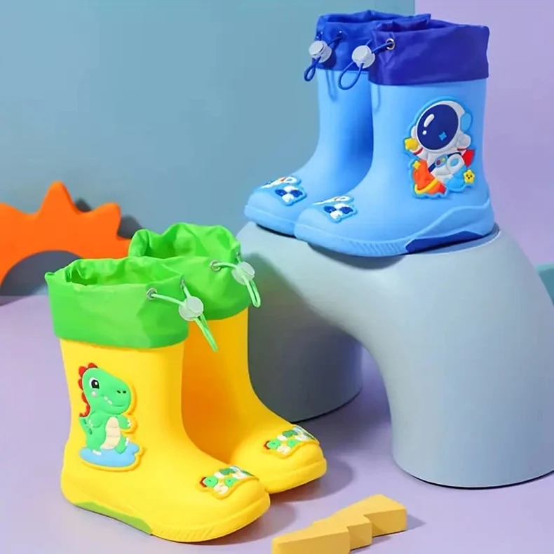 Cartoon Unicorn Girl Rabbit Children's Rain Boots Astronaut Dinosaur Pattern Rubber Rain Boots Boy Children's Waterproof Shoes