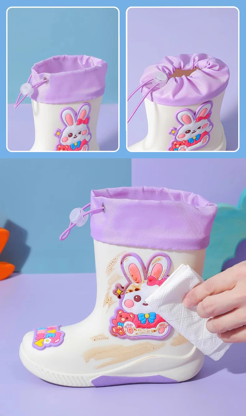 Cartoon Unicorn Girl Rabbit Children's Rain Boots Astronaut Dinosaur Pattern Rubber Rain Boots Boy Children's Waterproof Shoes