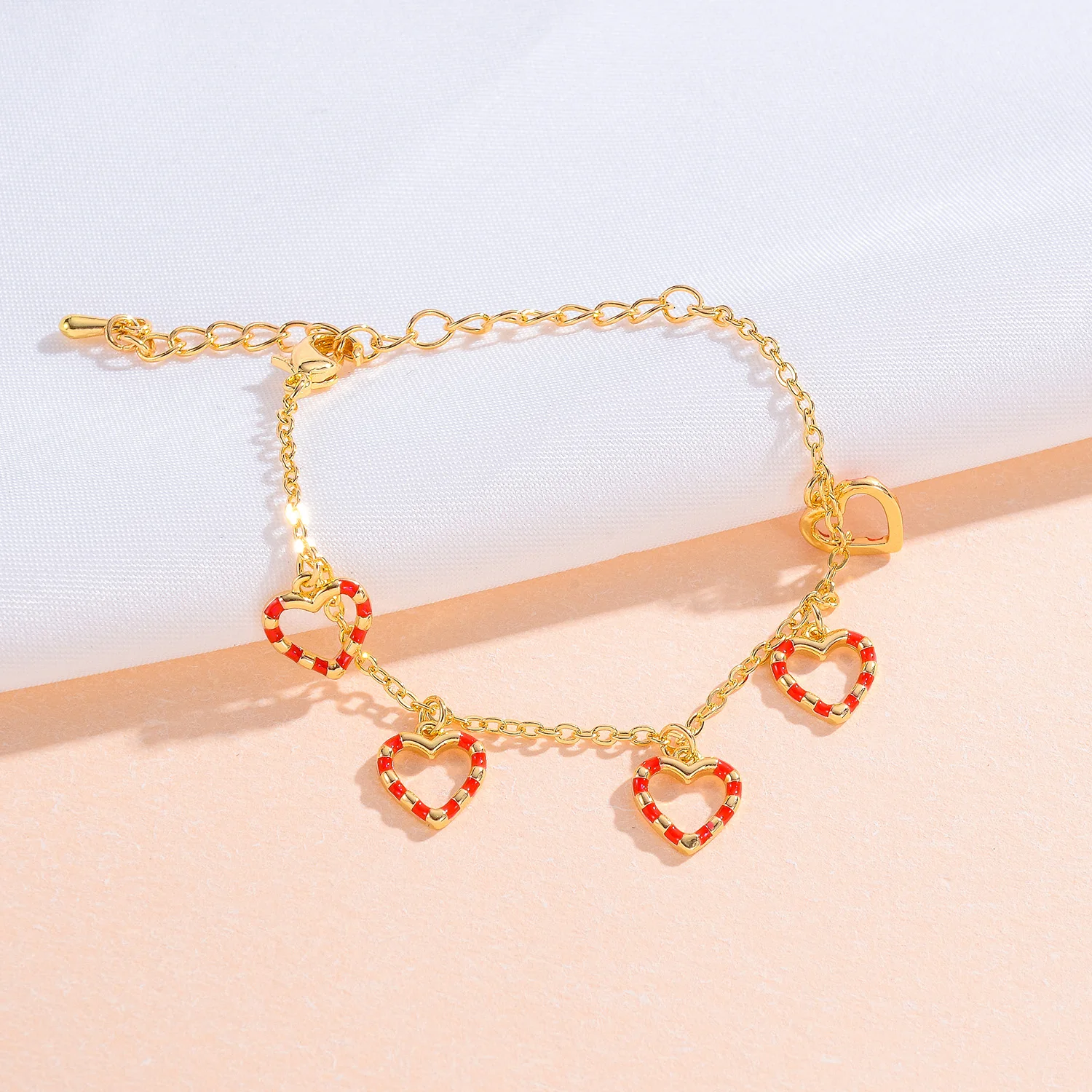 Heart Charms Bracelet for Kids Girls Baby Toddler Small Child Chic Sweetness Lovely Gift