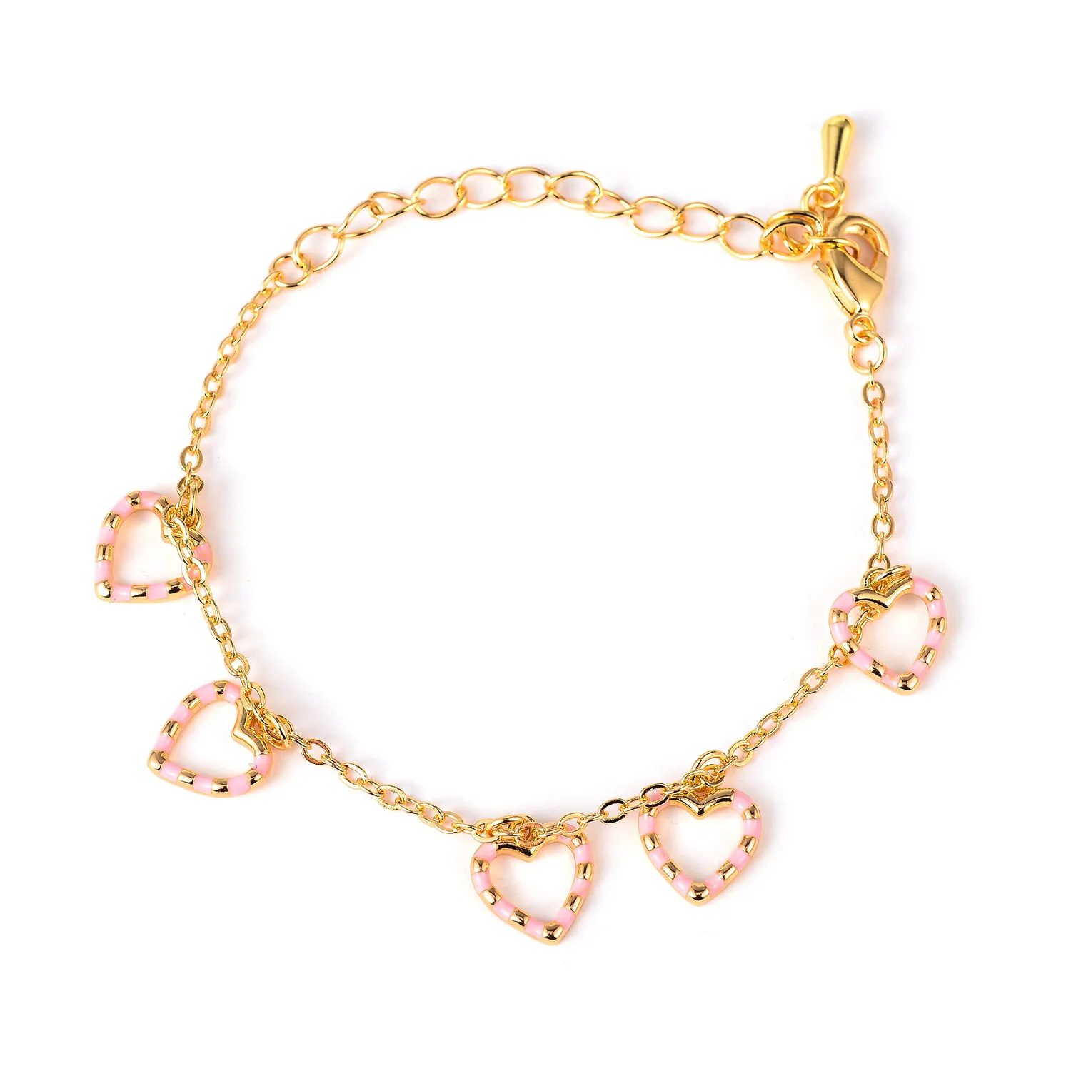 Heart Charms Bracelet for Kids Girls Baby Toddler Small Child Chic Sweetness Lovely Gift