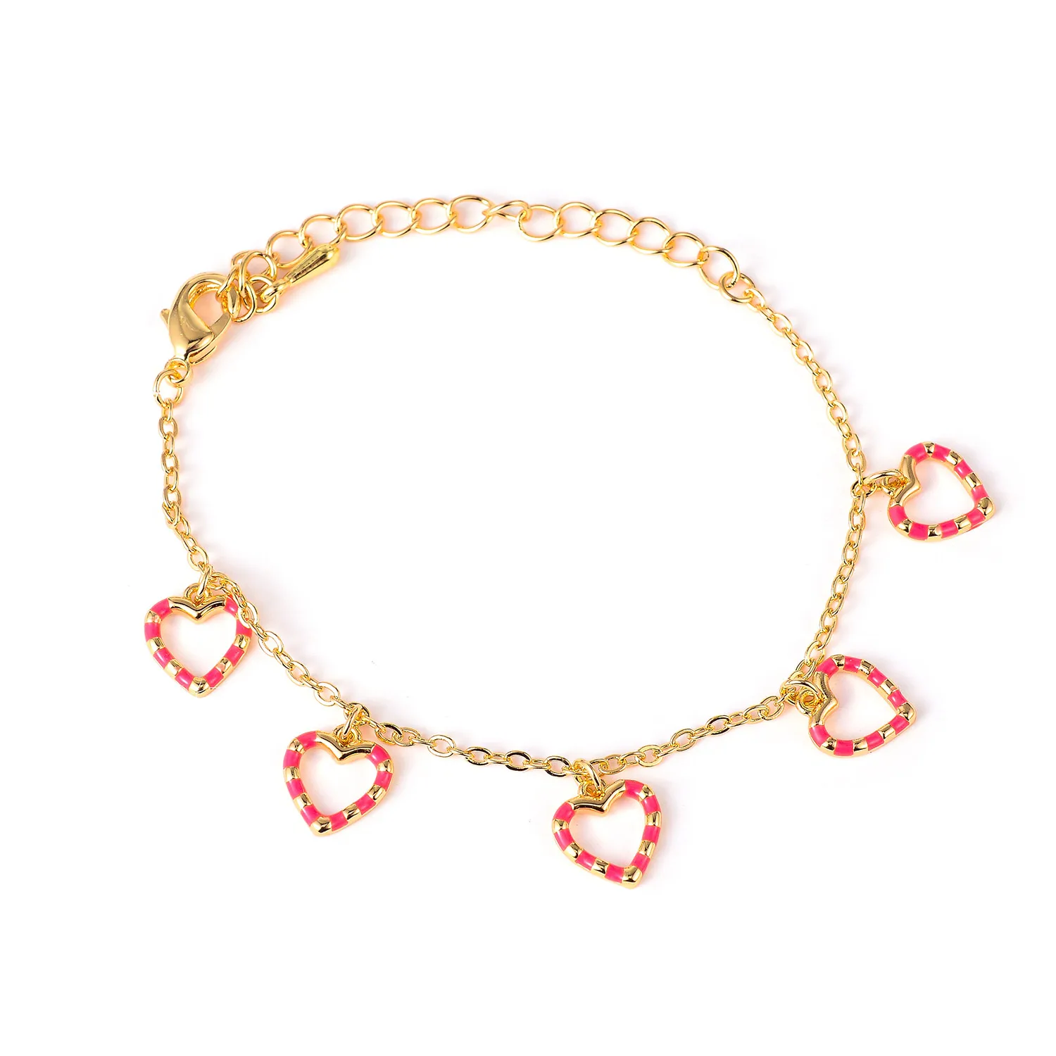 Heart Charms Bracelet for Kids Girls Baby Toddler Small Child Chic Sweetness Lovely Gift