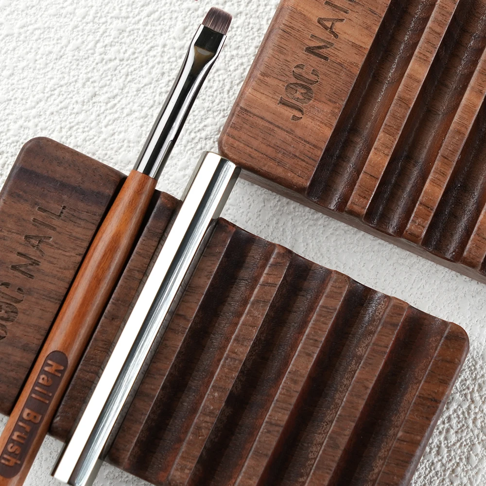 1 Pcs 6 Grids Sandalwood Nail Brush Rack Shelf Painting Pen Rest Holder Stand Wood UV Gel Brush Display Holder Wholesale