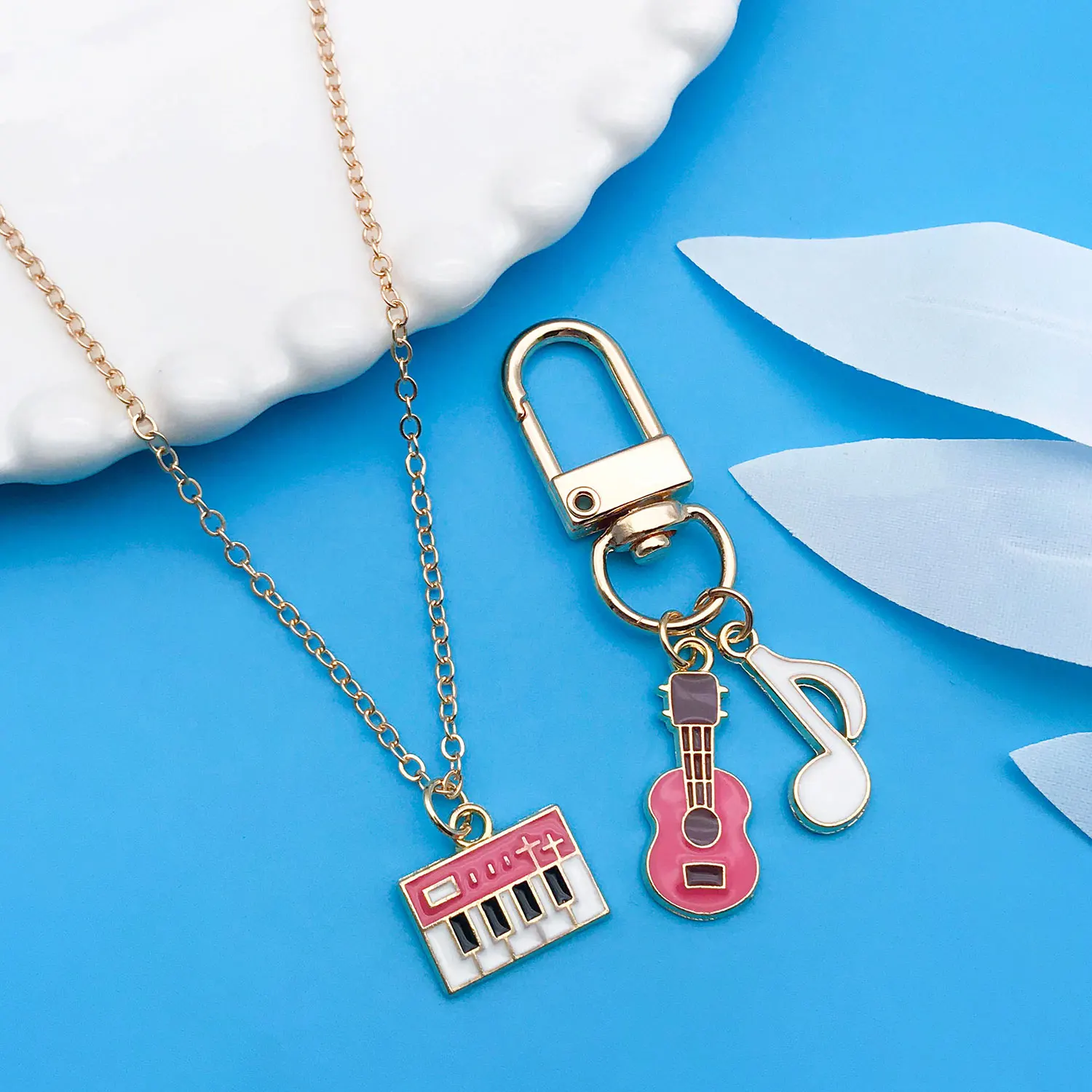 Mix 100 Pcs of Alloy Enamel Music Series Charms Pendants, Suitable for DIY Necklace, Earring, Keychain Jewelry Making Accessory