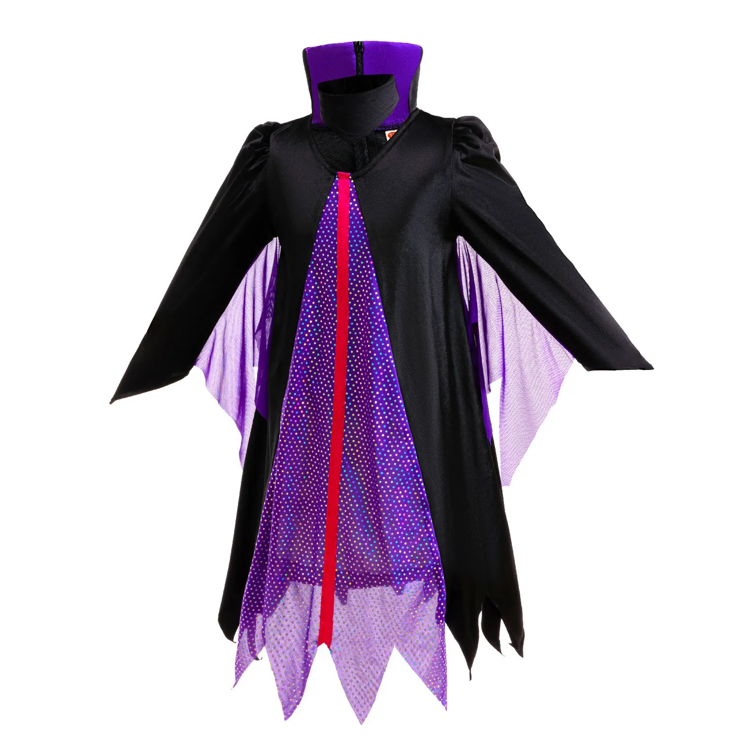 Halloween Maleficent Costume Girls Spliced Stand Collar Clothes Sleeping Beauty Princess Dress Carnival Role-playing Clothing
