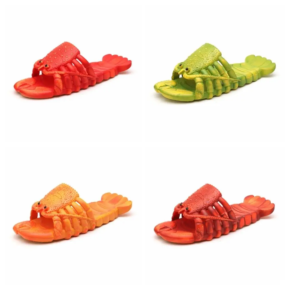 Unique Non-Slip Lobster Slippers PVC Soft Sole Slides Sandals Funny Beach Wear Shoes Cartoon Shrimp Slippers Seaside