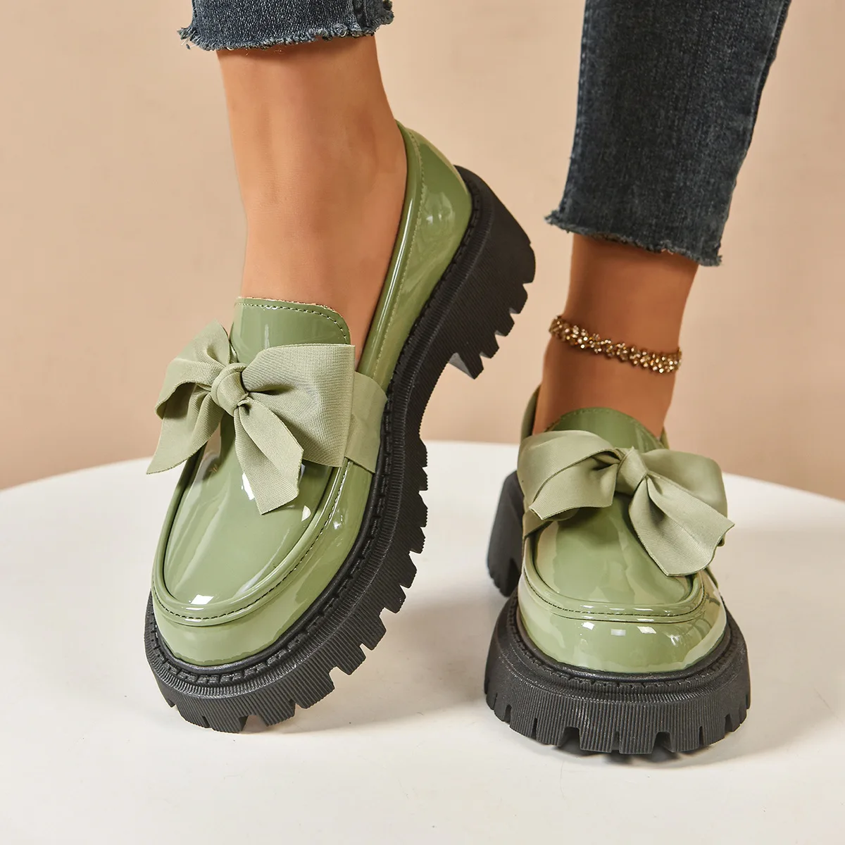 2026 Women Plus Size Loafers Women British Style Platform Shoes Office Ladies Light Casual Designer Shoes Women Zapatos De Mujer