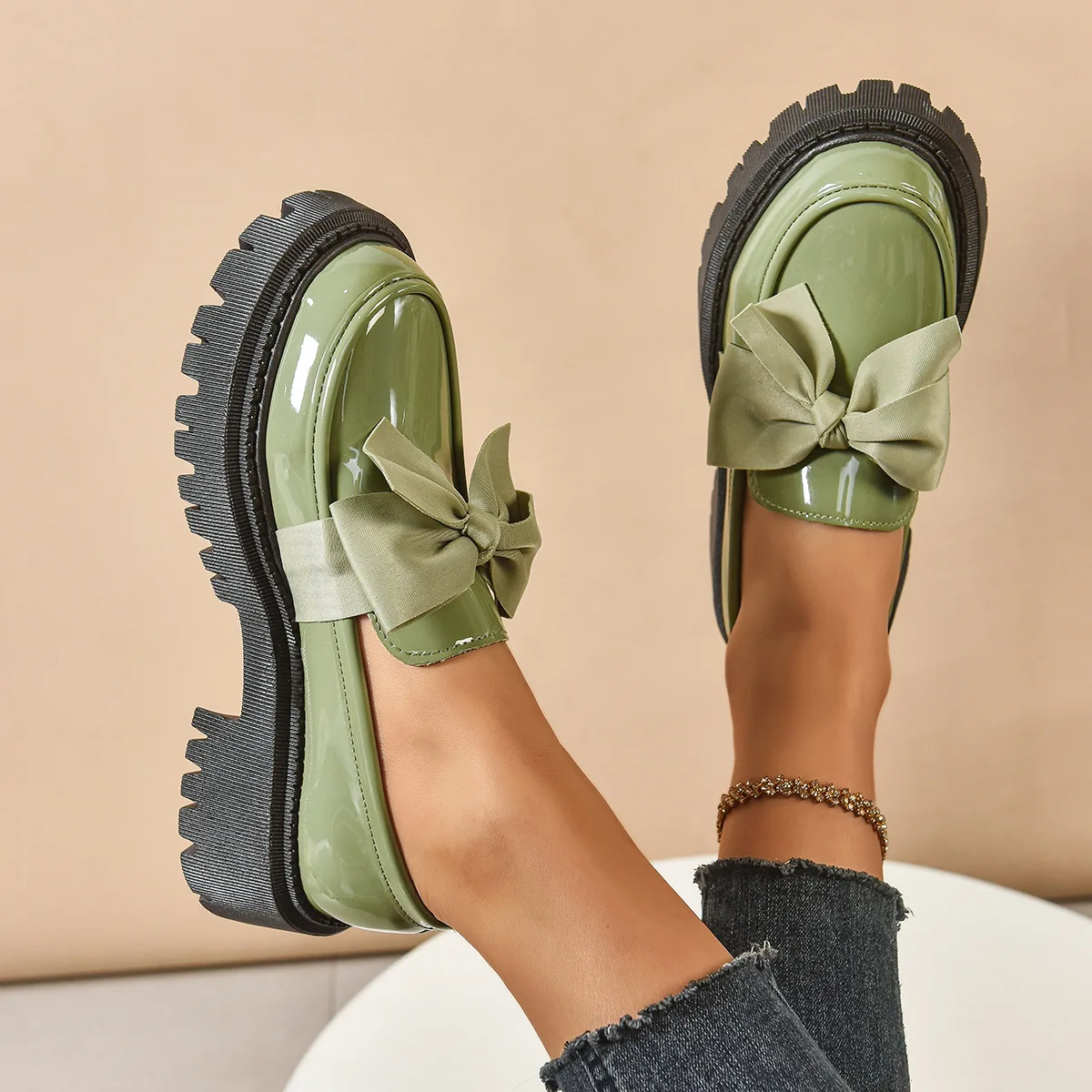 2026 Women Plus Size Loafers Women British Style Platform Shoes Office Ladies Light Casual Designer Shoes Women Zapatos De Mujer