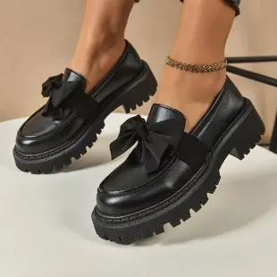 2026 Women Plus Size Loafers Women British Style Platform Shoes Office Ladies Light Casual Designer Shoes Women Zapatos De Mujer