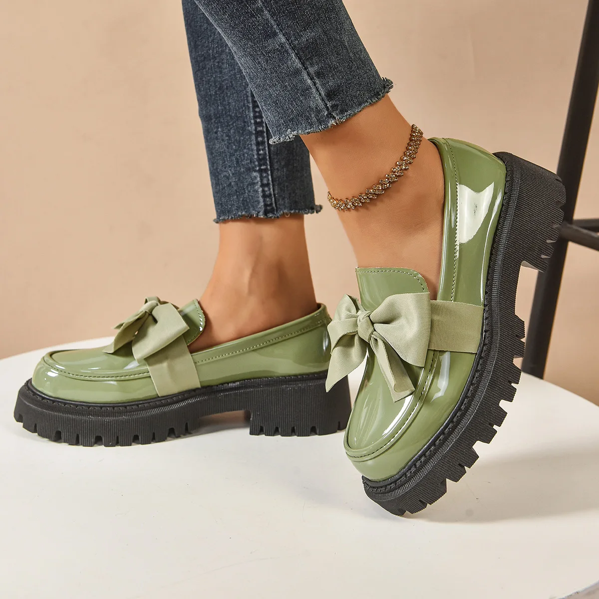 2026 Women Plus Size Loafers Women British Style Platform Shoes Office Ladies Light Casual Designer Shoes Women Zapatos De Mujer