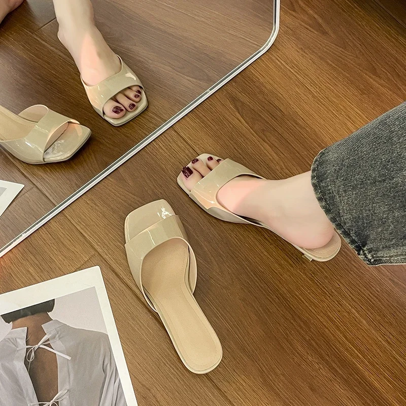Women High Heel Sandals Summer New Fashion Square Toe Open Toe Women Elegant Casual Comfortable Black High Heel Sandals