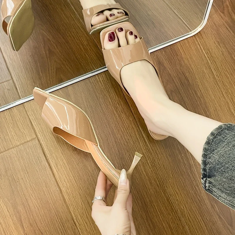 Women High Heel Sandals Summer New Fashion Square Toe Open Toe Women Elegant Casual Comfortable Black High Heel Sandals