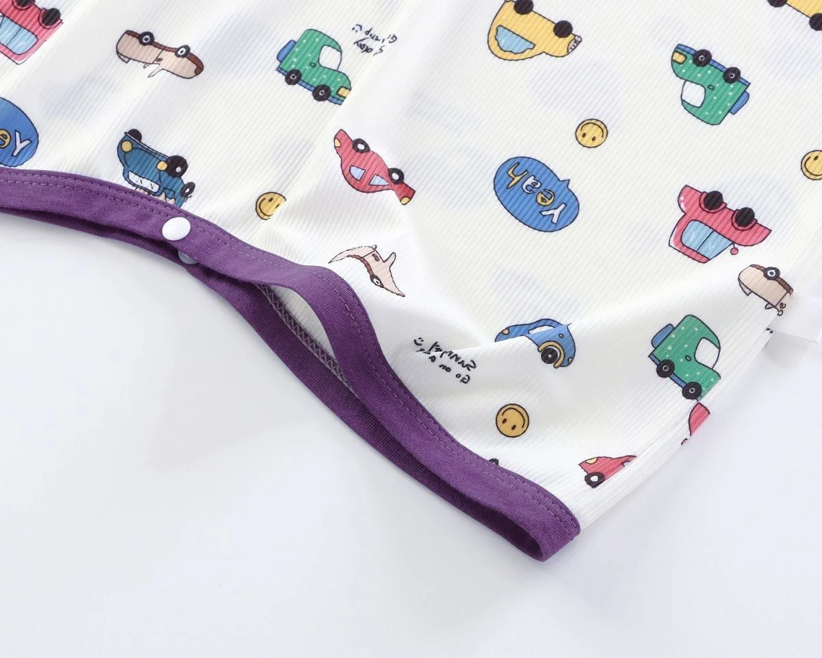 Baby Summer Sleepsuit Thin Ice Silk for Cool Comfort Anti-Kick Feature to Keep Baby Safe Unisex Homewear Sleepwear Robes
