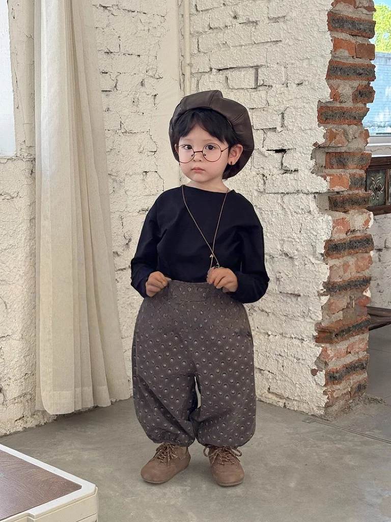 2-7Y Autumn Cotton Solid Color Basic T-Shirts Long Sleeves Loose Kids Top for Boys Girls Korean Soft Breathable Children Clothes