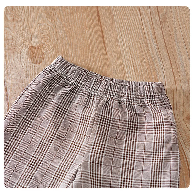 Newborn Clothes Checkered Gentleman Soft Boy And Girl Springand Autumn Long Sleeved Baby Triangle Jumpsuit+Pants+Hat 3-Piece Set
