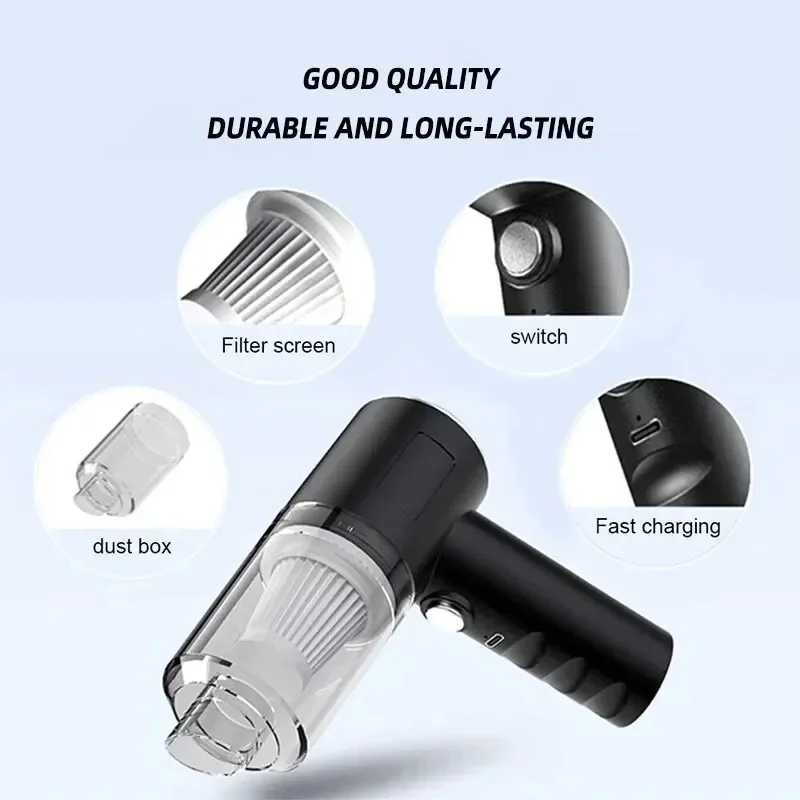 2025 High Power Portable Vacuum Cleaner Mini Cordless 6000PA Strong Suction Rechargeable Dust Collector for Cars Keyboard Gaps