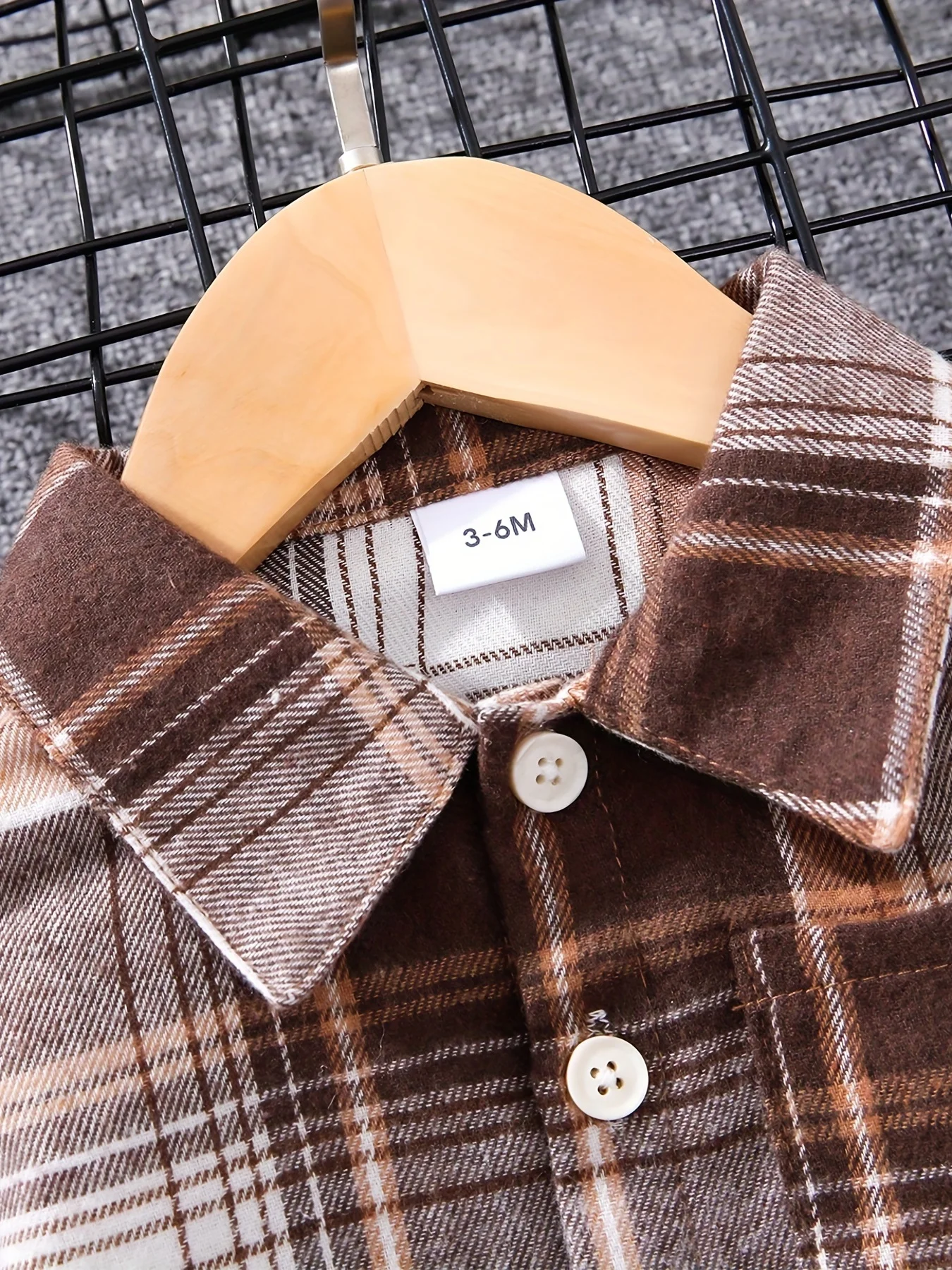 Boys' Spring Autumn Tartan Polo Shirt +-denim Long Trousers Two-piece Casual Outfit Boys Tweed Check Shirt