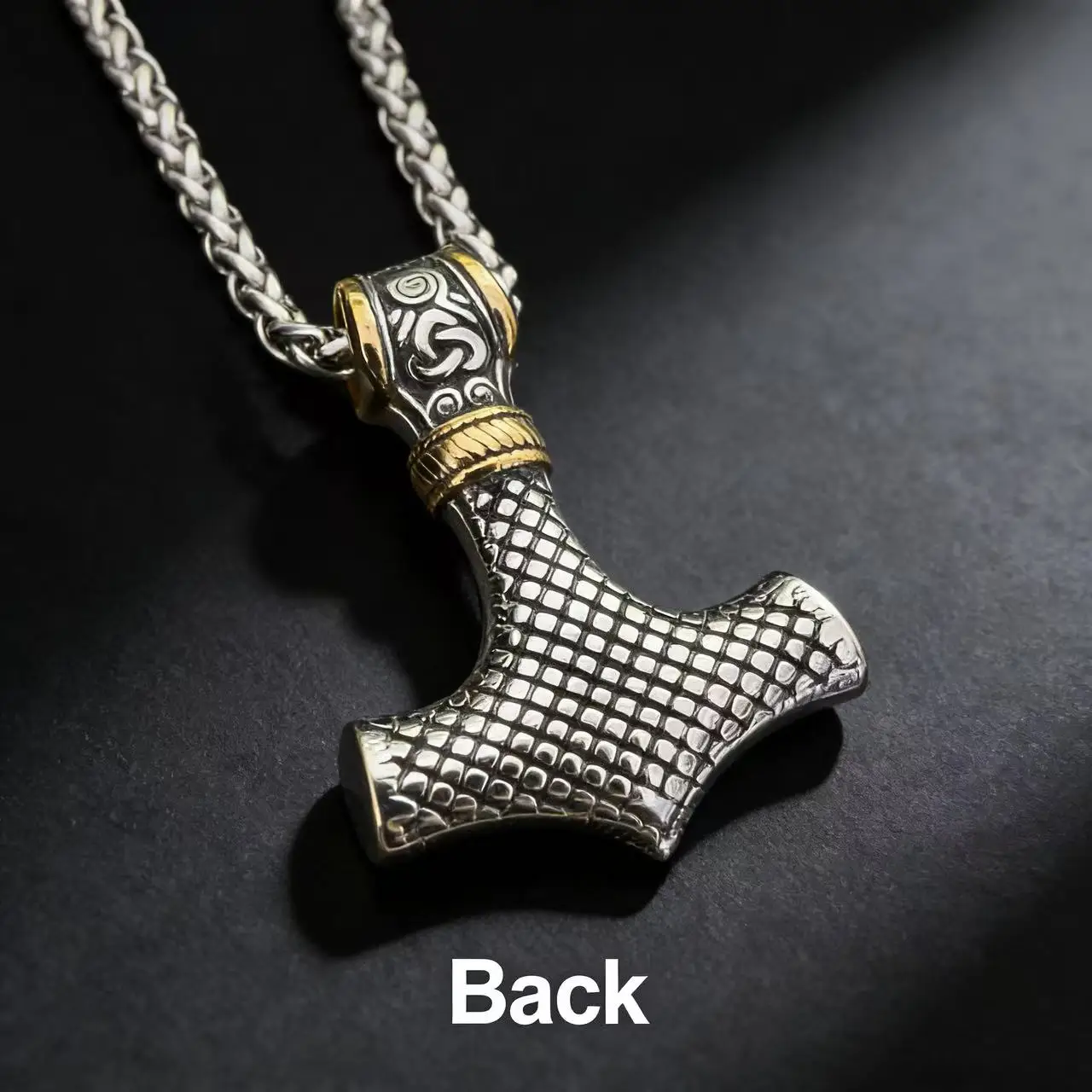 316L Stainless Steel Nordic Odin Viking Rune Pendant Chain Necklace For Men Vintage Mjolnir Jewelry Accessory Gift Box