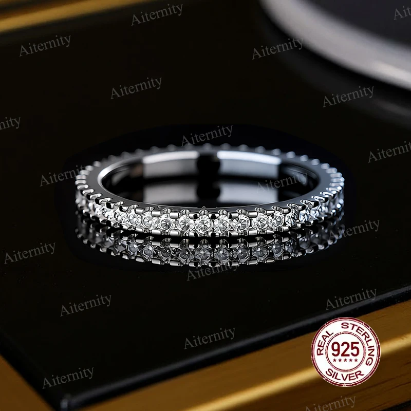 Wholesale Moissanite And Zircon Unisex Rings 100% Real S925 Silver Ring D VVS1 For Men and Women Luxury Brilliant