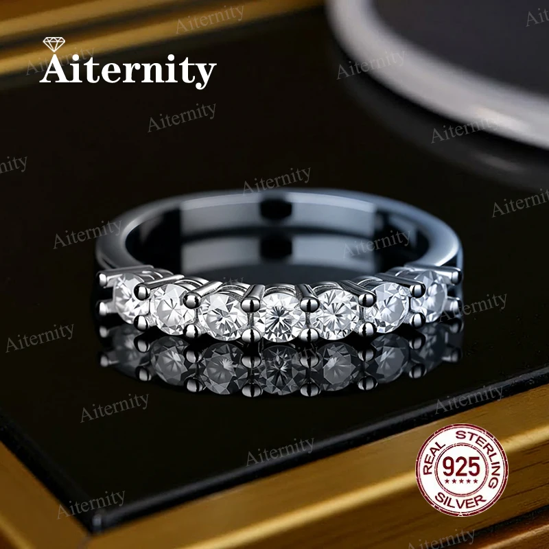 Wholesale Moissanite And Zircon Unisex Rings 100% Real S925 Silver Ring D VVS1 For Men and Women Luxury Brilliant
