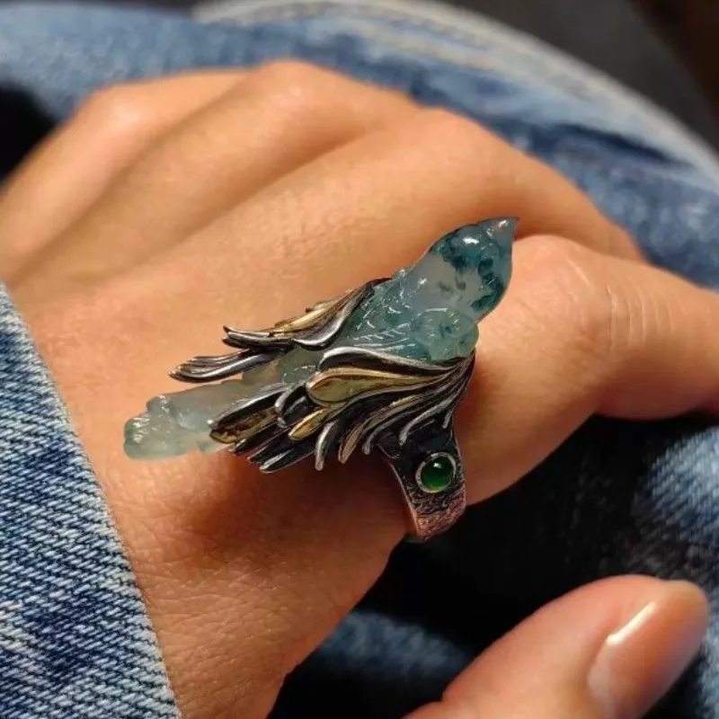 Love Flying Bird Retro Literary Style Ring Men and Women's Magic Premium Cartoon Ring Festival Gift Jewelry