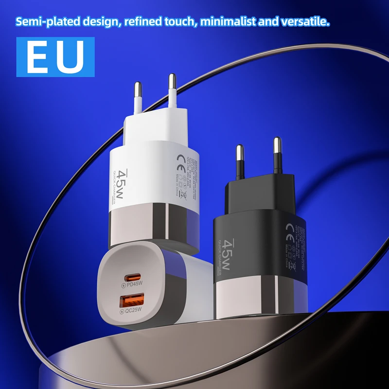 Lenovo Multi-Port 45W A+C Charger QC3.0 Fast Charging Adapter PD20Q 5V/2A Portable Power Adapter EU/US/UK Plug For iPhone iPad