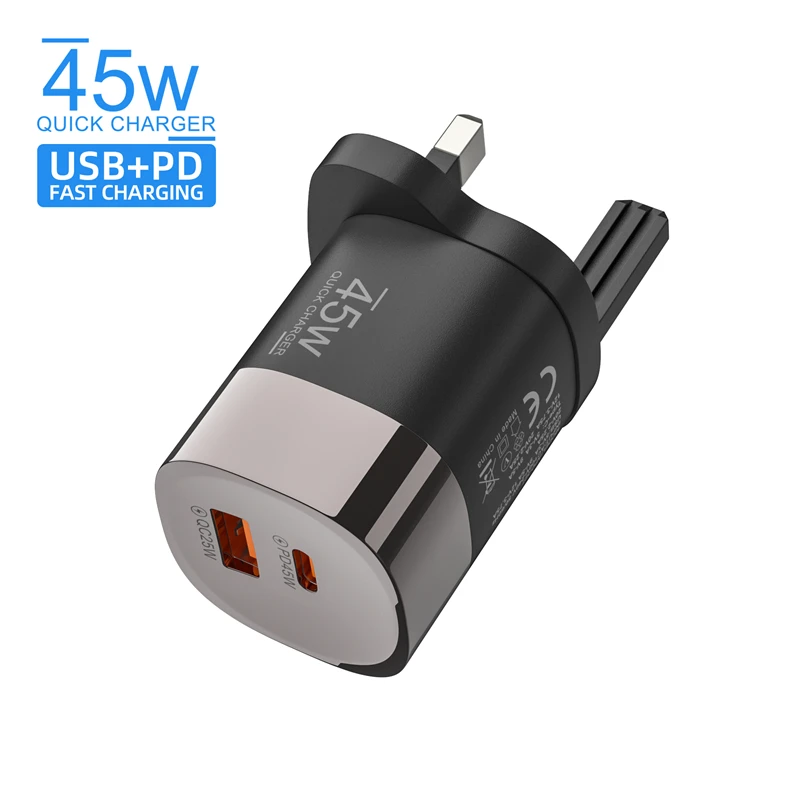 Lenovo Multi-Port 45W A+C Charger QC3.0 Fast Charging Adapter PD20Q 5V/2A Portable Power Adapter EU/US/UK Plug For iPhone iPad