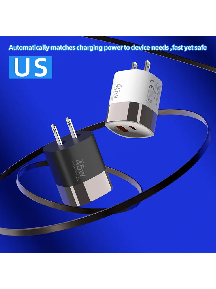 Lenovo Multi-Port 45W A+C Charger QC3.0 Fast Charging Adapter PD20Q 5V/2A Portable Power Adapter EU/US/UK Plug For iPhone iPad