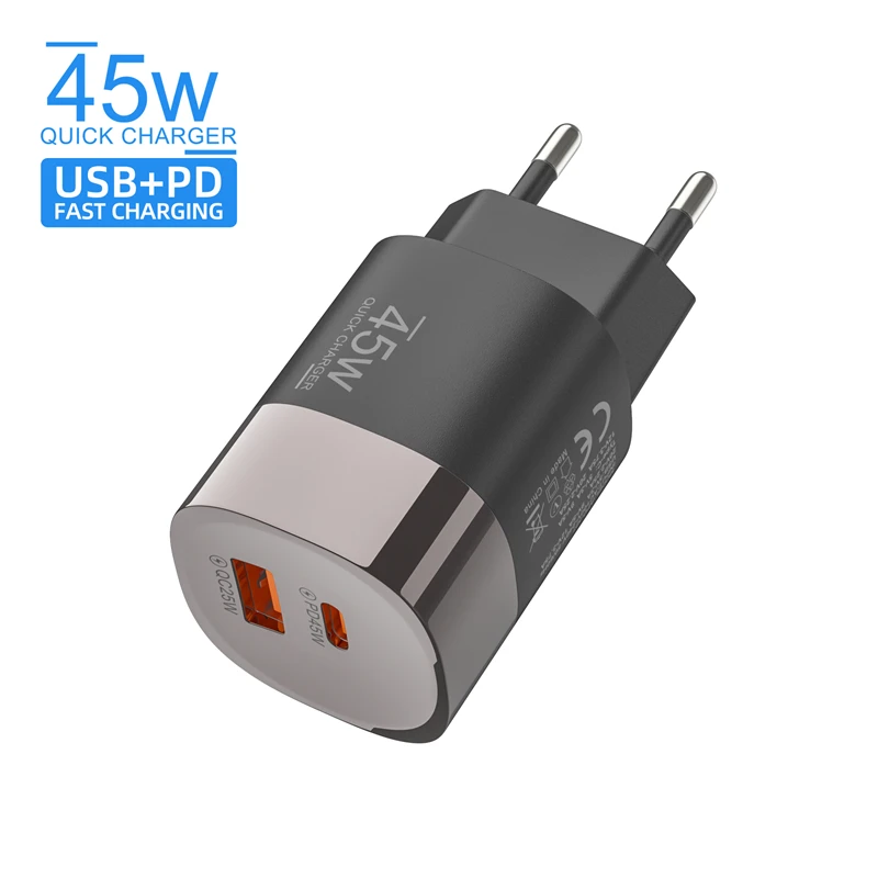 Lenovo Multi-Port 45W A+C Charger QC3.0 Fast Charging Adapter PD20Q 5V/2A Portable Power Adapter EU/US/UK Plug For iPhone iPad