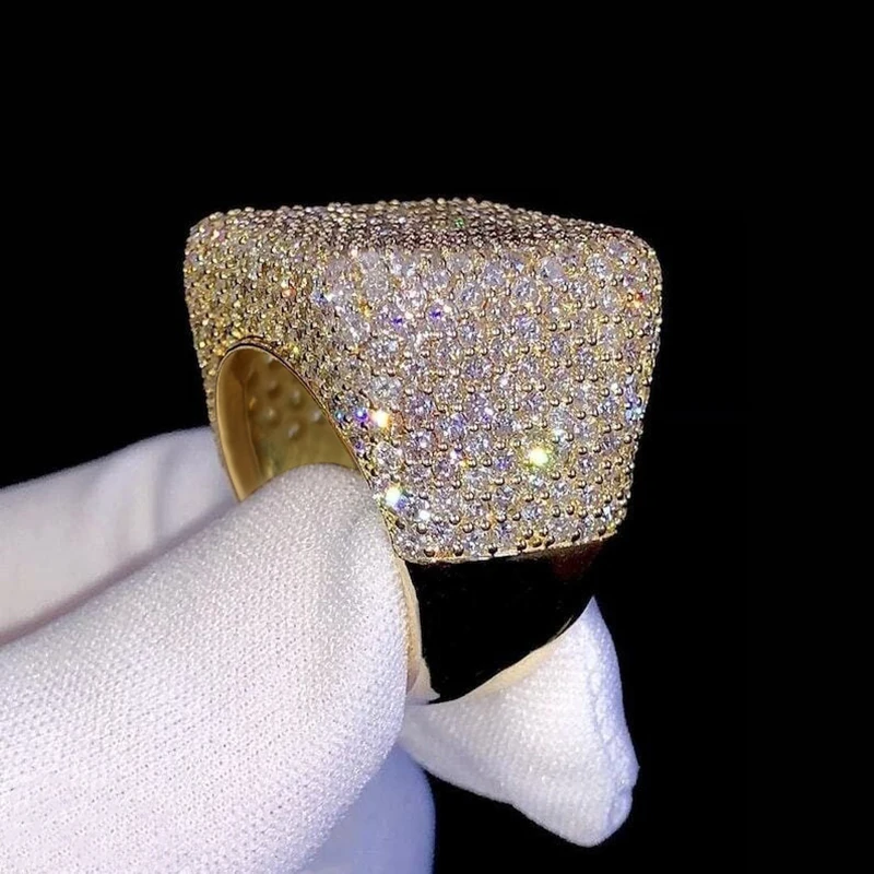 Huitan Square Shaped Women Rings With Shining Cubic Zirconia For Wedding Engagement Party Noble Luxury Accessories Jewelry Gift