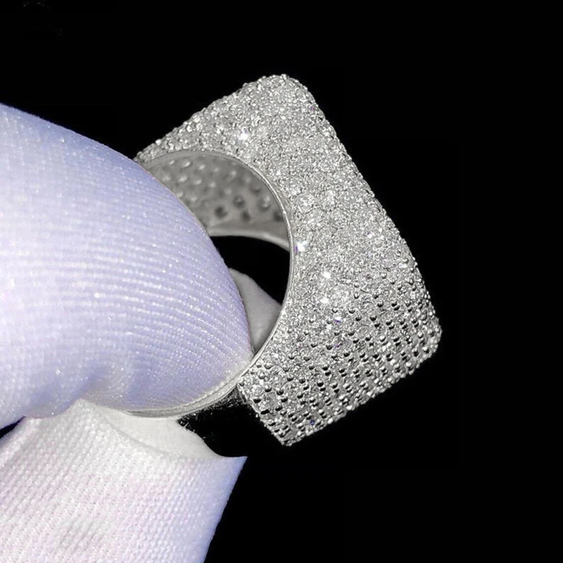 Huitan Square Shaped Women Rings With Shining Cubic Zirconia For Wedding Engagement Party Noble Luxury Accessories Jewelry Gift