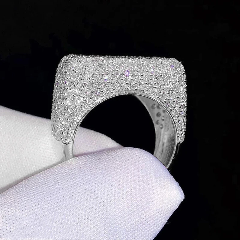 Huitan Square Shaped Women Rings With Shining Cubic Zirconia For Wedding Engagement Party Noble Luxury Accessories Jewelry Gift