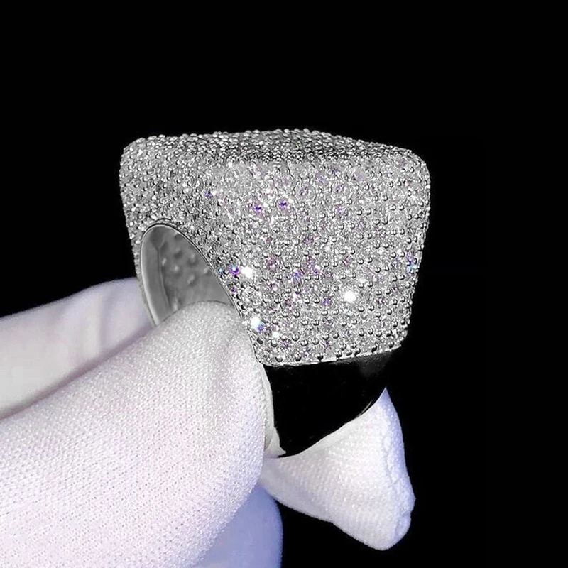 Huitan Square Shaped Women Rings With Shining Cubic Zirconia For Wedding Engagement Party Noble Luxury Accessories Jewelry Gift
