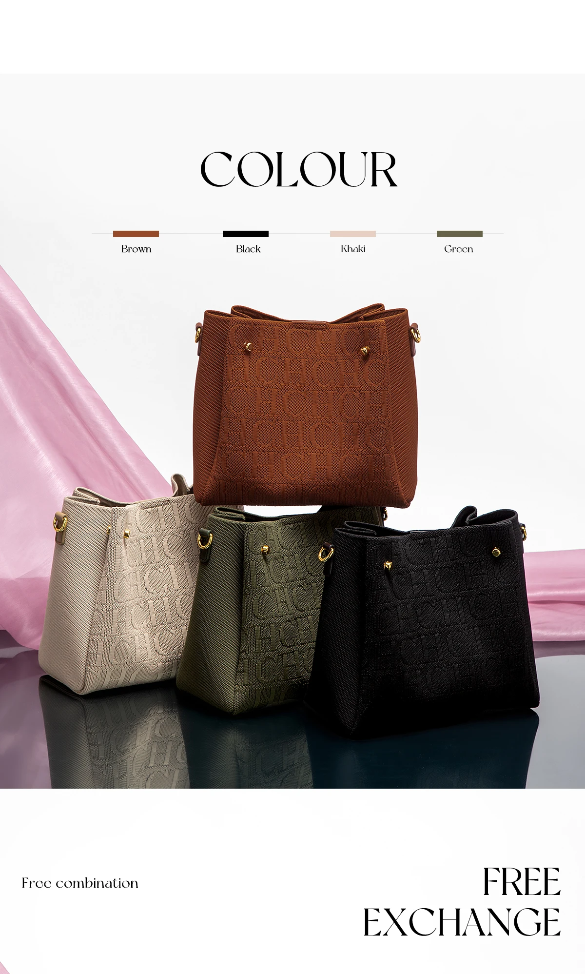 CH Canvas Women's Shoulder Strap Crossbody Bag Fashionable Versatile Elegant Design Luxury Brand Women's Shoulder Bag