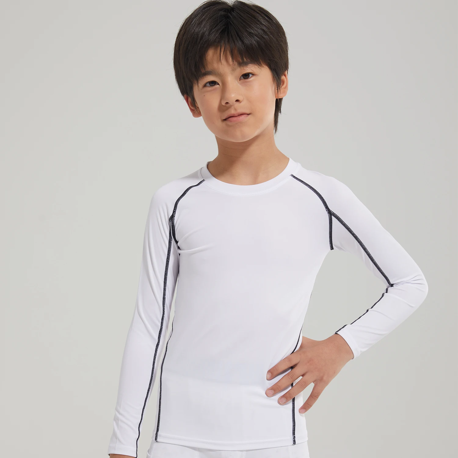 Boys Compression Shirts Long Sleeve Football Undershirt for Kid Quick Dry Athletic Baseball Youth T-Shirt Base Layer